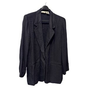 Worthington Black Sparkle Blazer Jacket Women's‎ Size 14 Single Button Office